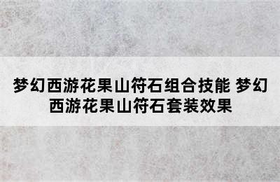 梦幻西游花果山符石组合技能 梦幻西游花果山符石套装效果